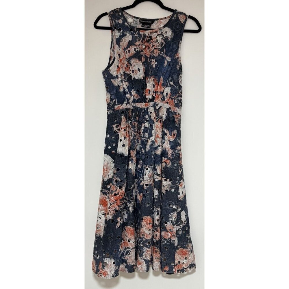 Anthropologie Hemant & Nandita Lazuli Women’s Floral Eyelet Dress Sz 4 - Picture 3 of 12